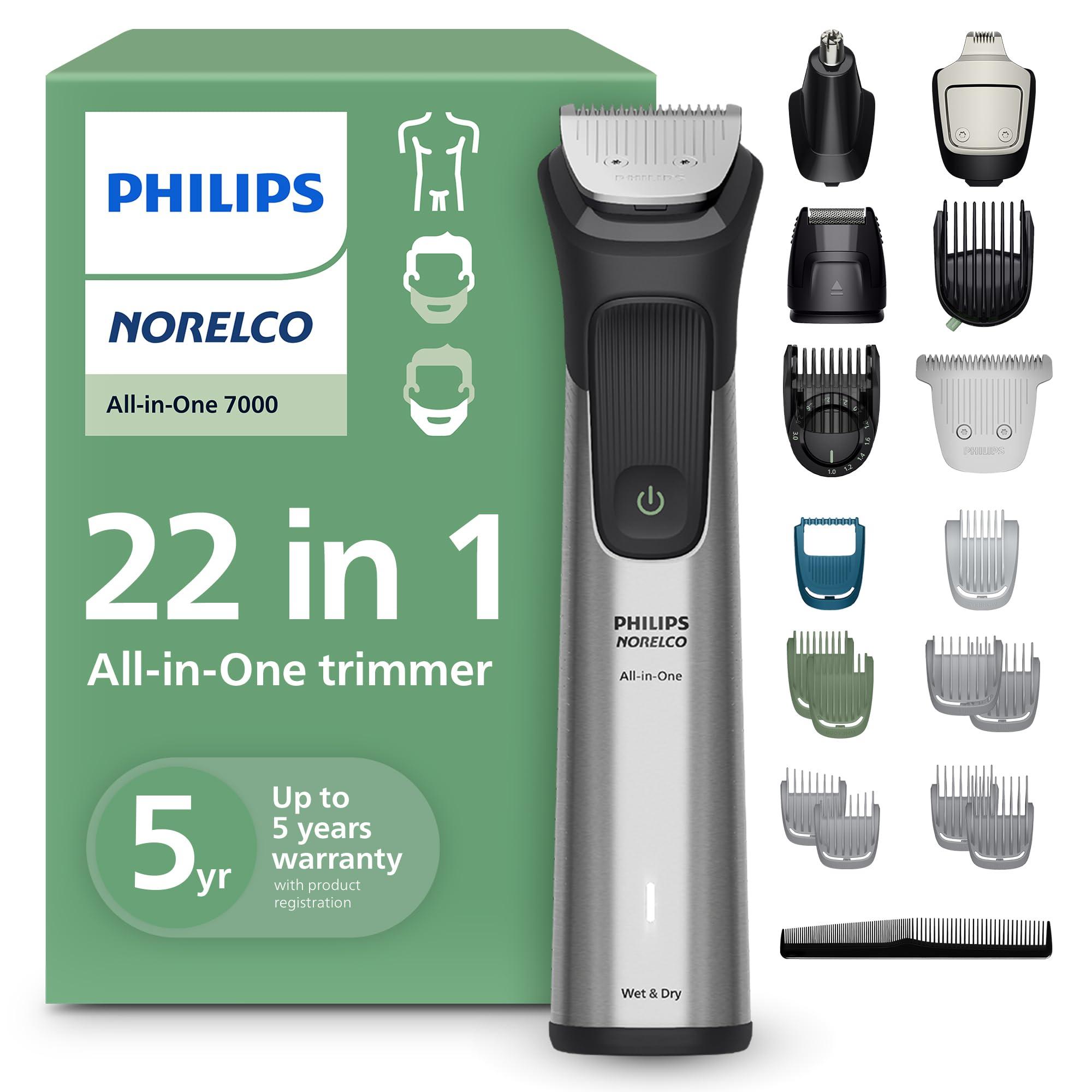 Philips Norelco 7000 Series 22-Piece Trimmer on a dark background