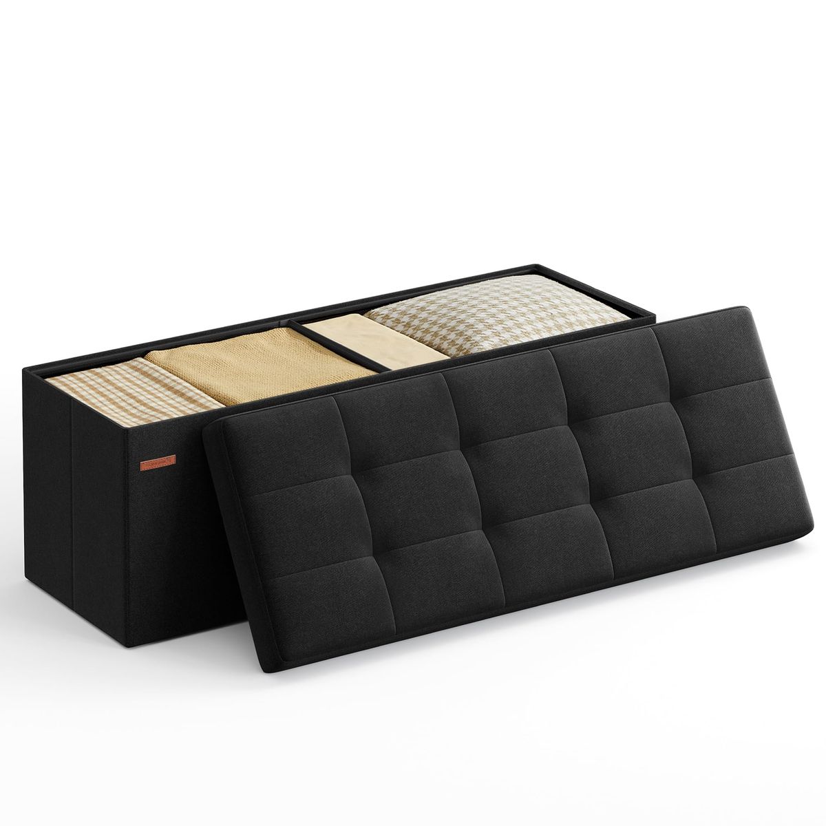 SONGMICS MAZIE Collection 43-inch folding storage ottoman bench