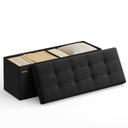SONGMICS MAZIE Collection - 43 Inches Folding Storage Ottoman Bench, Ottoman Foot Rest, End of Bed Bench, Storage Chest, Load 660 lb, for Living Room, Bedroom, Entryway, Ink Black ULSF077B01 | Mubboo