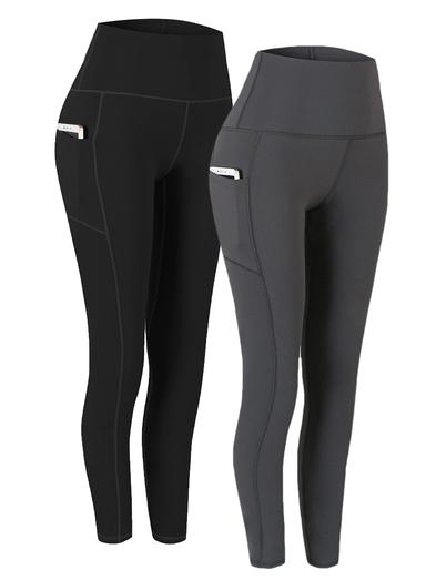 Fengbay 2 Pack High Waist Yoga Pants with Pockets