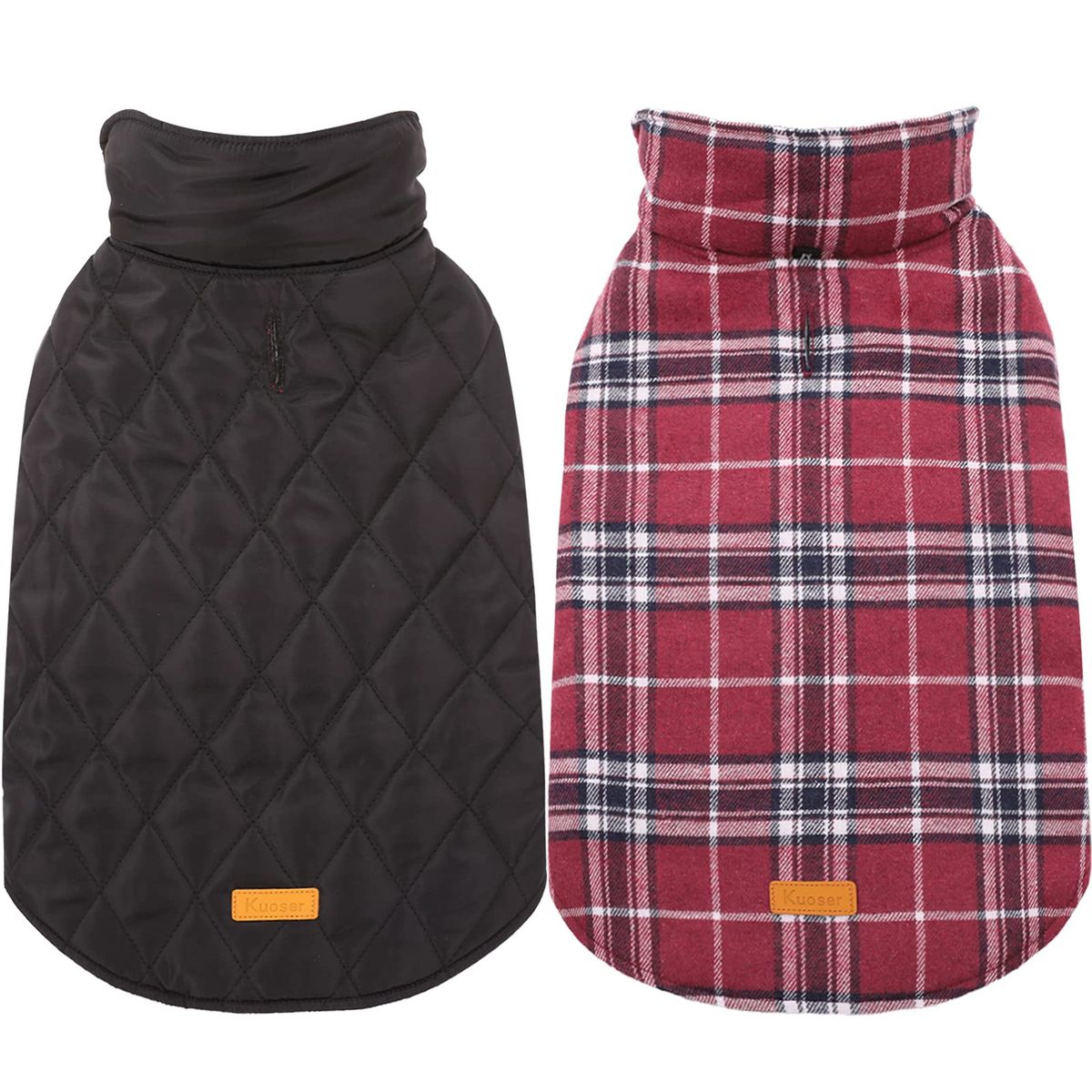 Kuoser Waterproof Dog Coat, reversible red dog jacket for small to large breeds