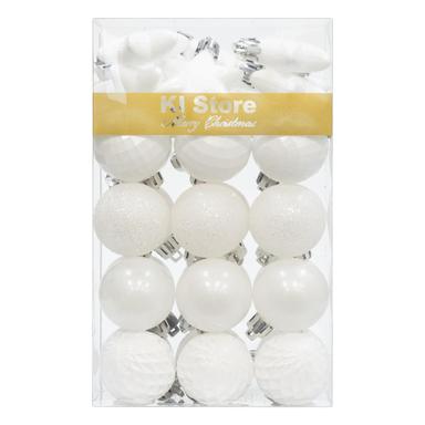 KI Store White Christmas Balls 34-Piece Set