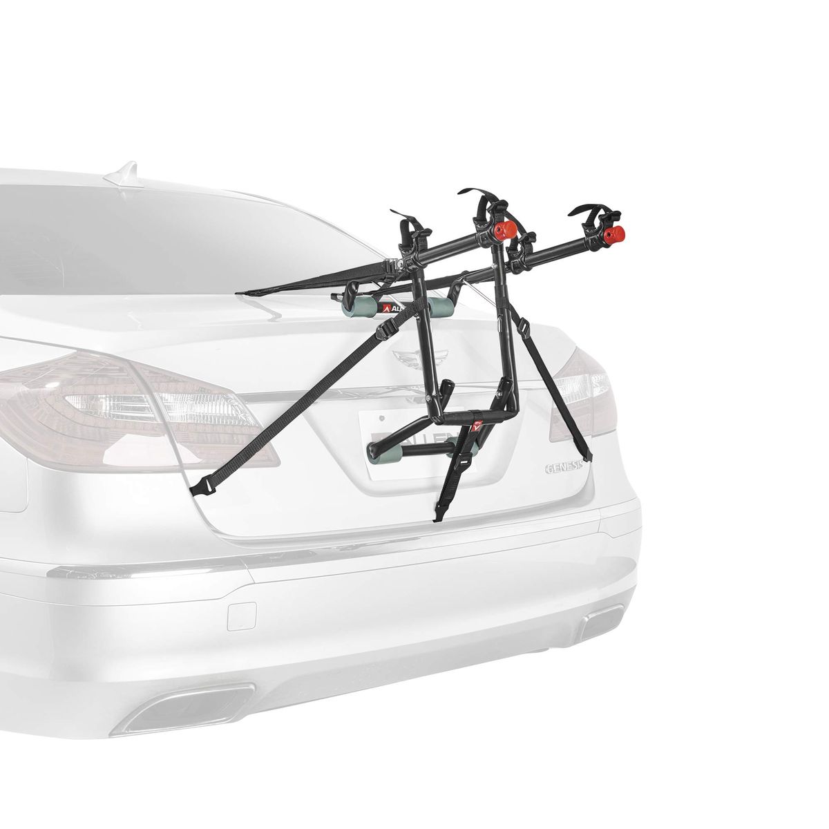 Allen Sports Deluxe 2-Bike Trunk Mount Rack installed on a car trunk