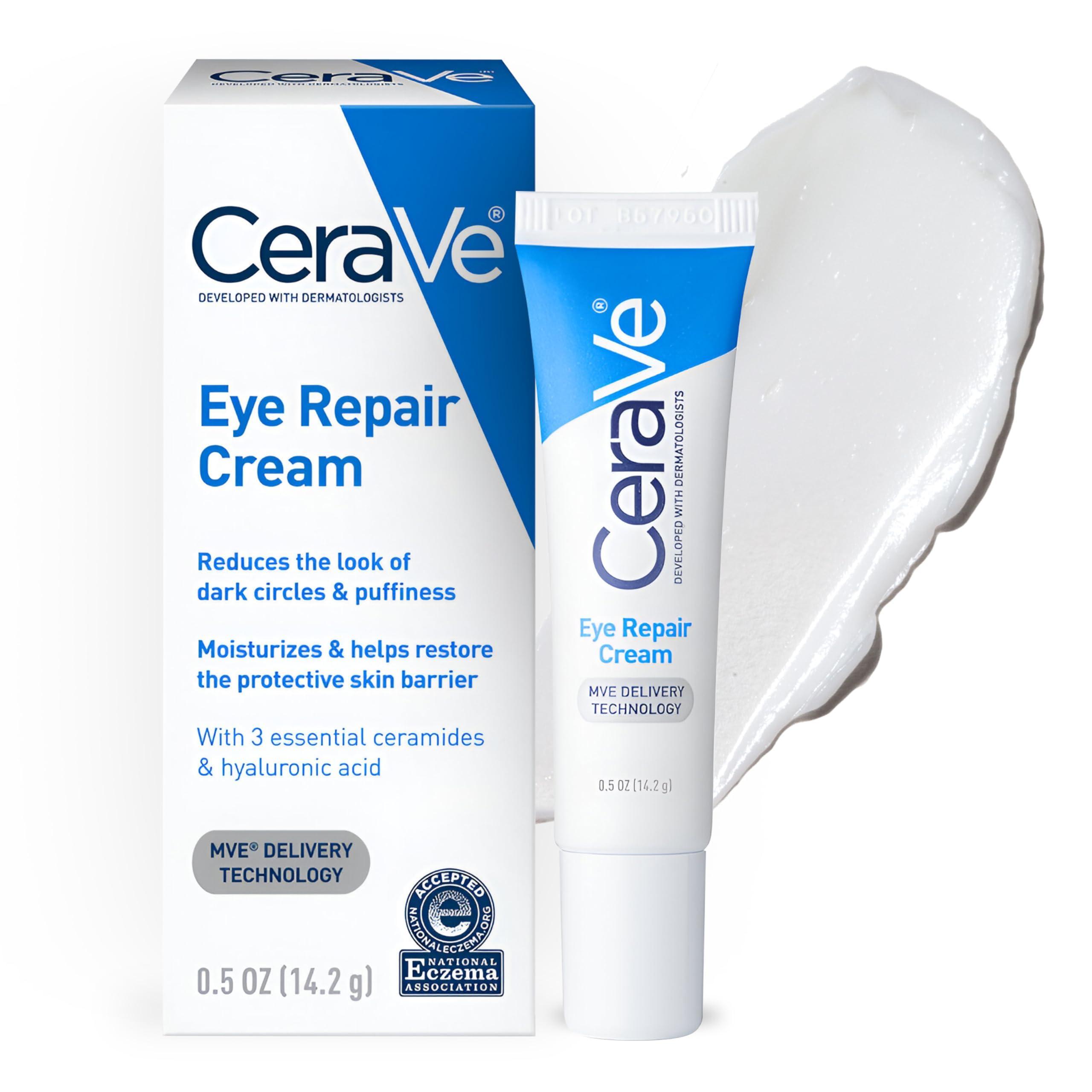 CeraVe Eye Repair Cream tube on white background
