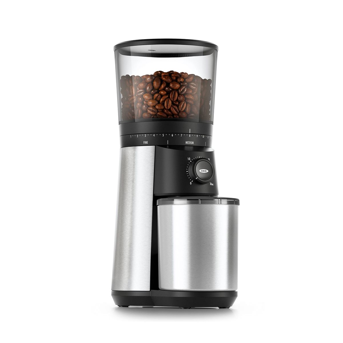 OXO Brew Conical Burr Coffee Grinder in silver