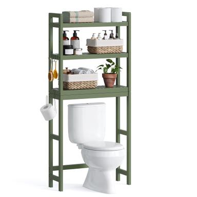 SONGMICS Over The Toilet Storage, 3-Tier with Adjustable Shelf