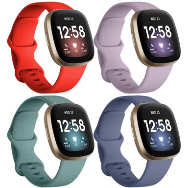 Dirrelo 4‑Pack Colorful Bands for Fitbit Versa 3/4 & Sense 2