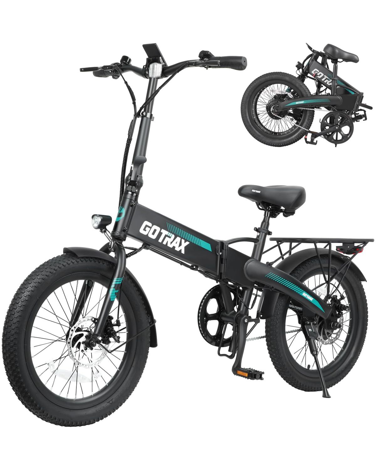 Gotrax R1 folding electric bike with LCD display on a city street