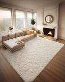 Ophanie 8x10 Area Rugs for Living Room, Washable Non-Slip Fluffy Soft Large Shag Bedroom Carpet, Ivory Big Indoor Nursery Rug, Carpets for Boy and Girls Room Dorm Home Decor Aesthetic | Mubboo
