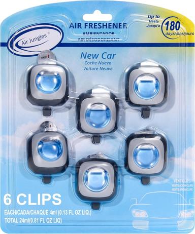 Air Jungles New Car Scent Car Air Freshener Vent Clip – 6 Pack