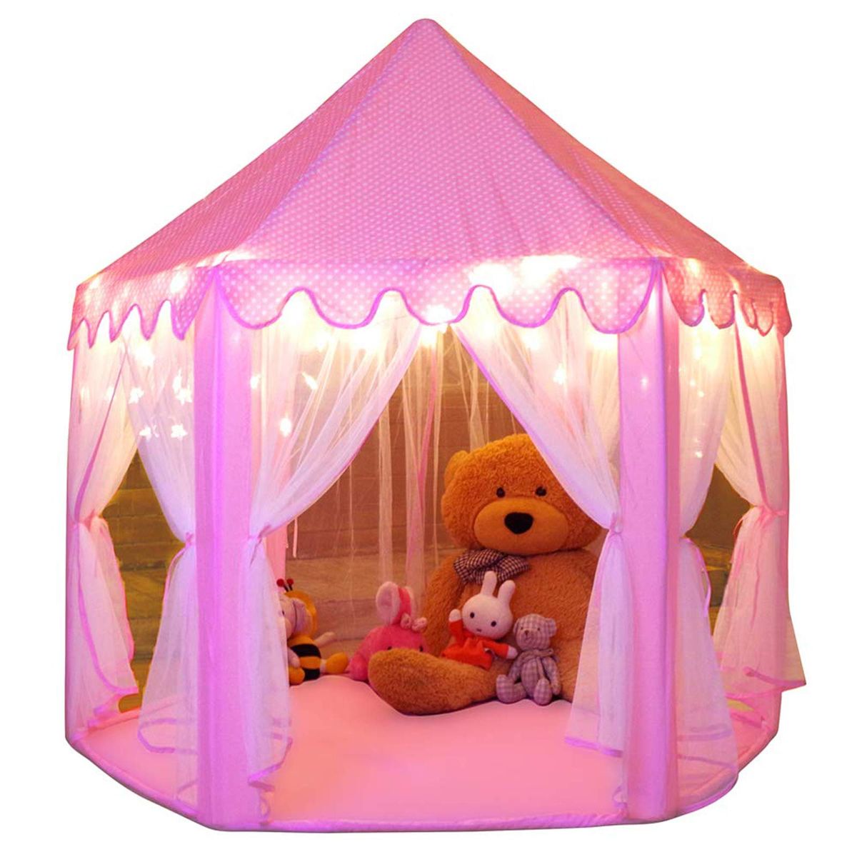 Monobeach Princess Tent large playhouse castle with star lights for kids indoor and outdoor