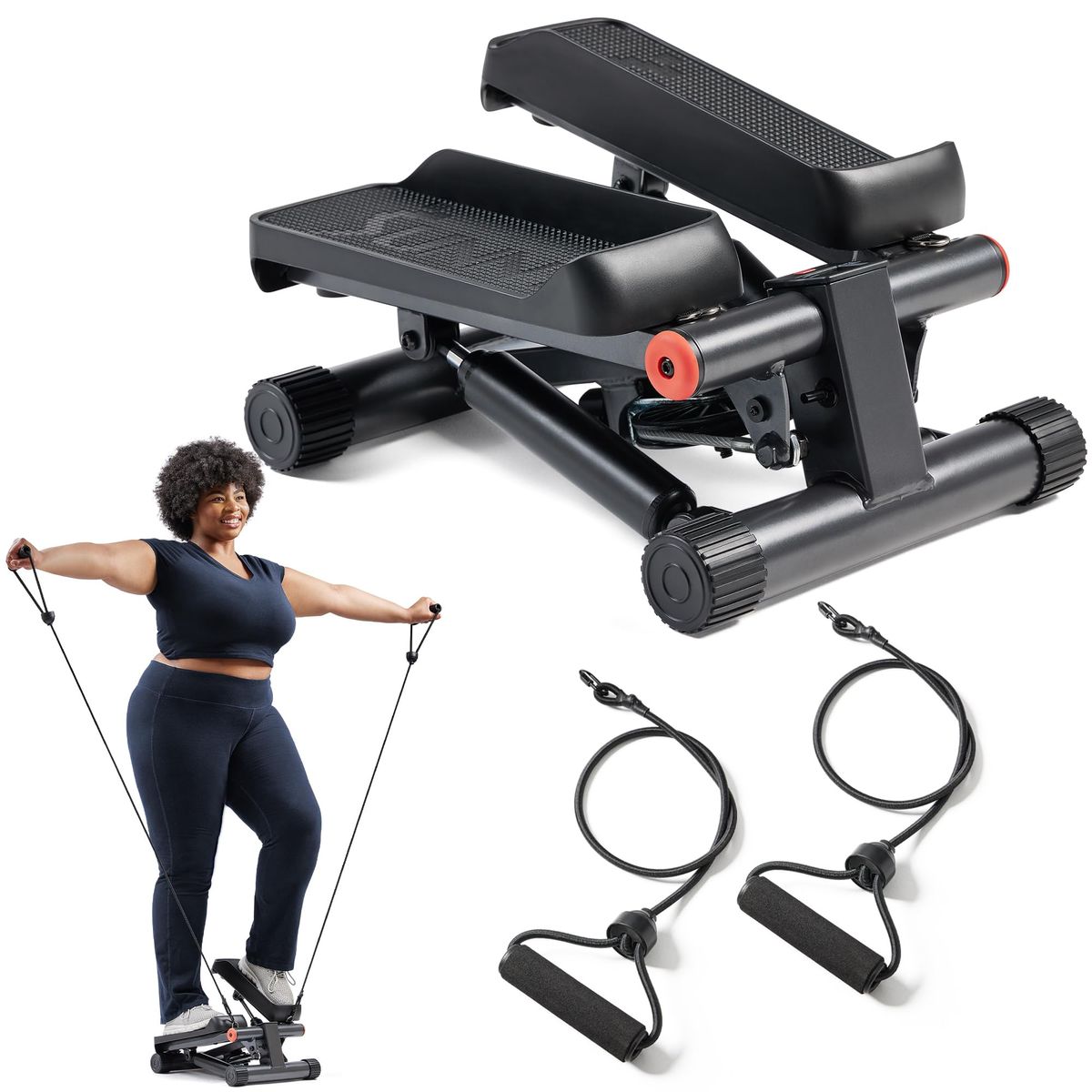 Sunny Health & Fitness Mini Stepper with resistance bands | Mubboo