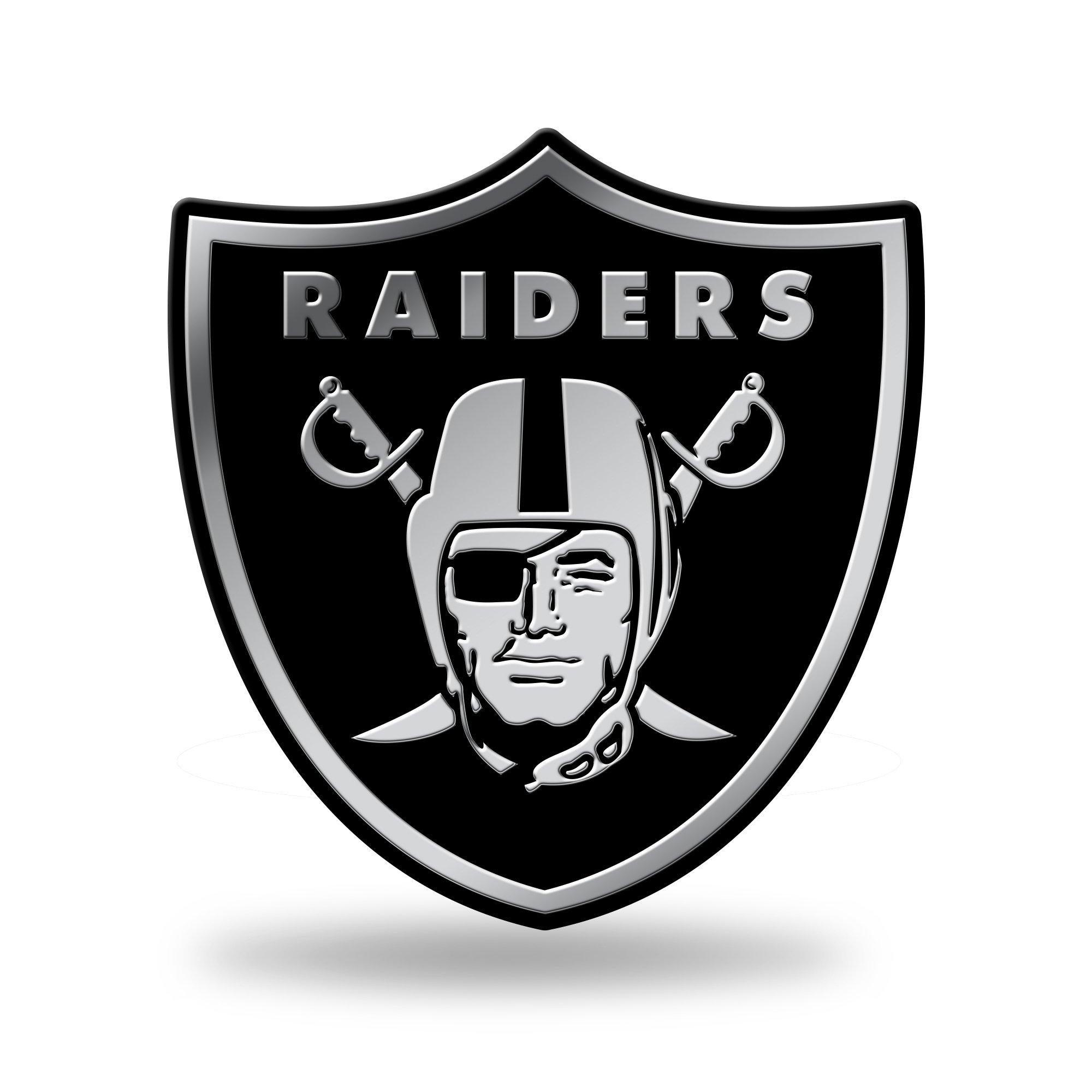 Oakland Raiders Chrome Emblem on car window