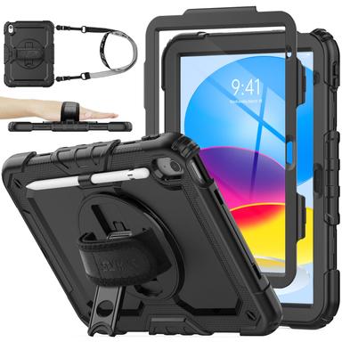 SEYMAC Stock Full-Body Case for iPad 11th/10th Gen with Screen Protector & Hand Strap