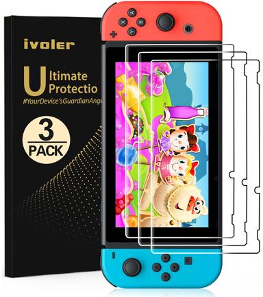 iVoler 3-Pack Tempered Glass Screen Protector for Nintendo Switch