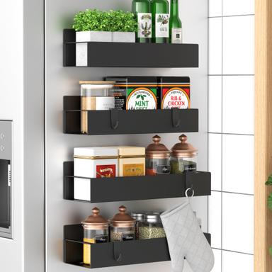 HuggieGems Metal Magnetic Spice Rack 4-Pack