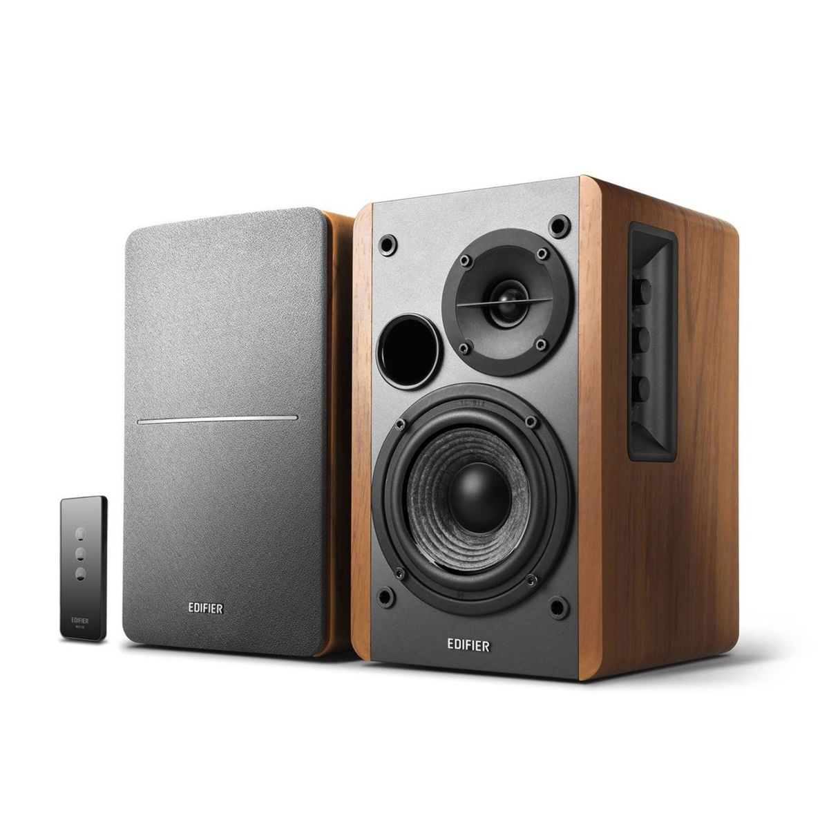 Edifier R1280T Powered Bookshelf Speakers in wood finish