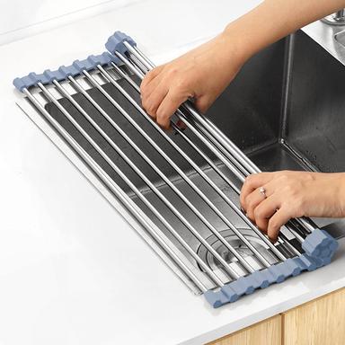 MECHEER Over The Sink Roll Up Dish Drying Rack