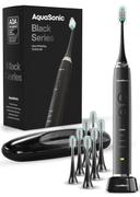 Aquasonic Black Series Ultra Whitening Toothbrush – ADA Accepted Electric Toothbrush- 8 Brush Heads & Travel Case – 40,000 VPM Electric Motor & Wireless Charging - 4 Modes w Smart Timer | Mubboo