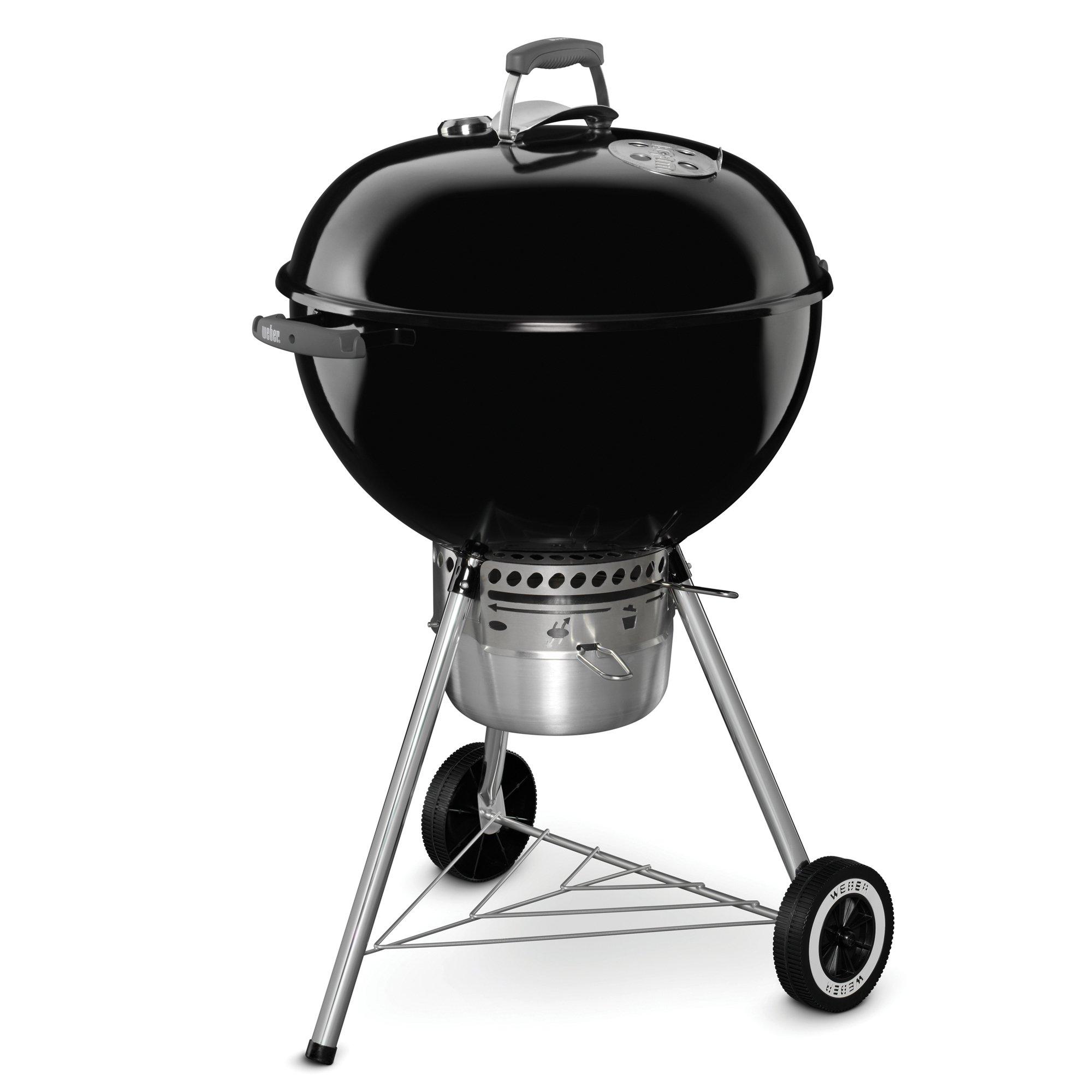 Weber Original Kettle Premium 22-inch charcoal grill in black on patio