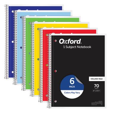 Oxford Spiral Notebook 6 Pack