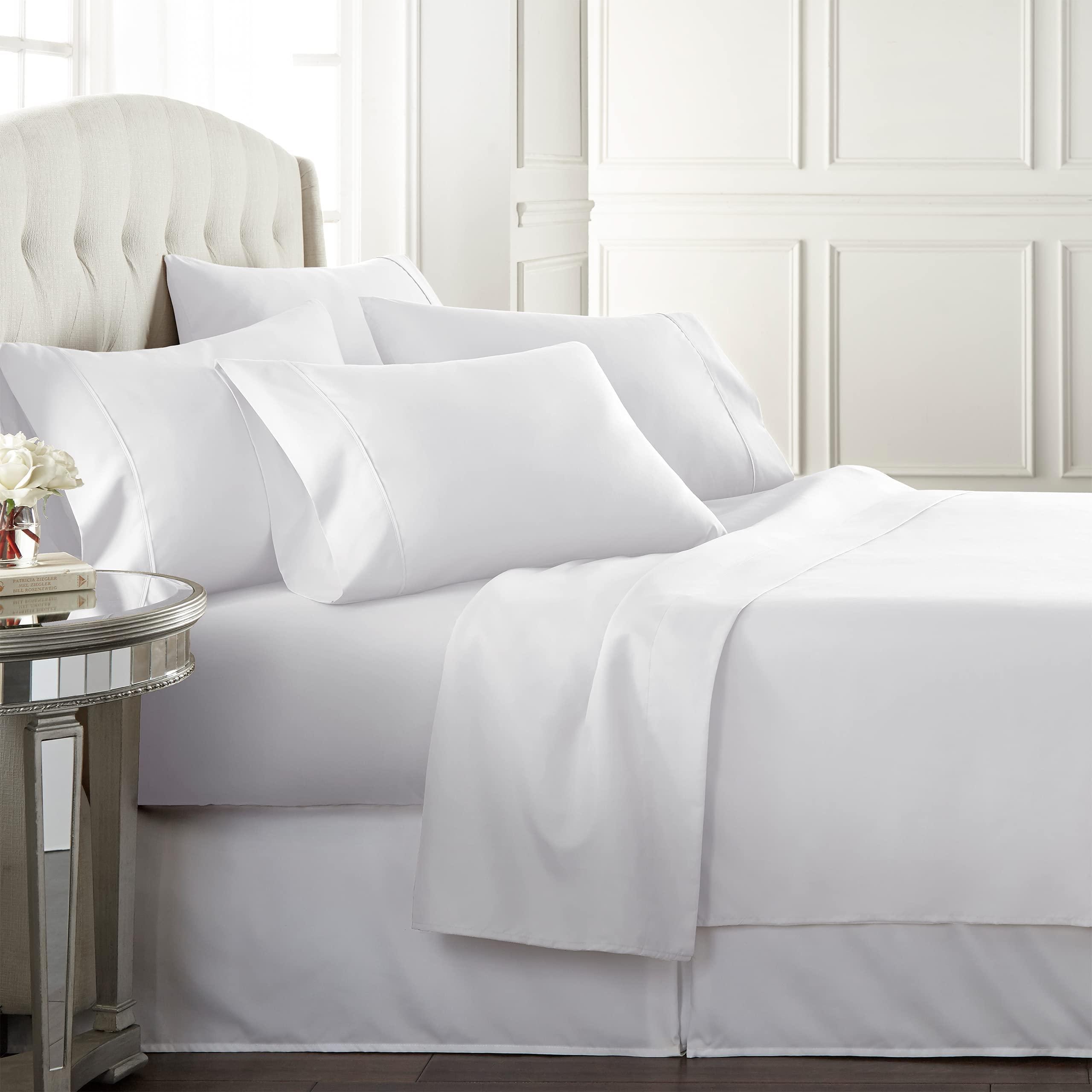 Danjor Linens Full Sheet Set in white, folded neatly