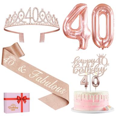 YeohJoy 40th Birthday Decorations for Women Kit