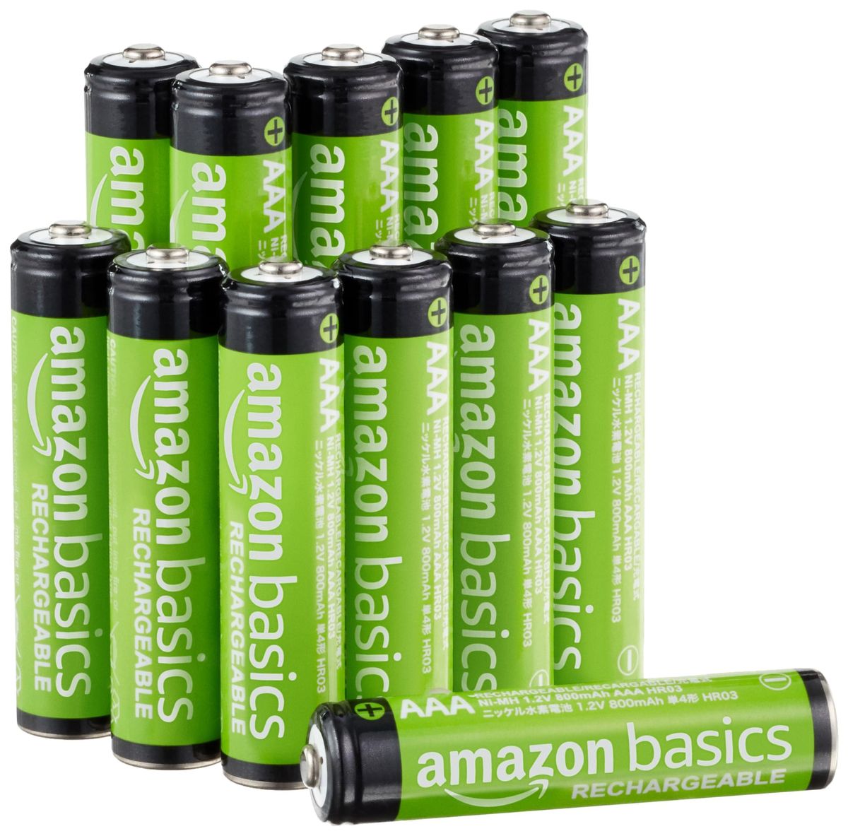 Amazon Basics 12-pack rechargeable AAA NiMH batteries