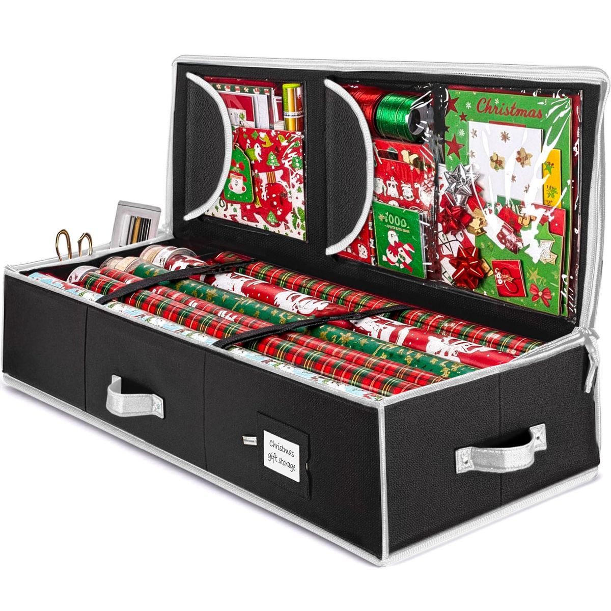 ZOBER Gift Wrapping Paper Organizer in black and white