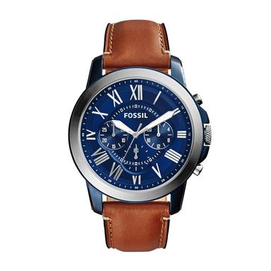 Fossil Grant Stainless Steel and Leather Chronograph