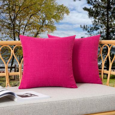 Kevin Textile Hot Pink Checkered Pillow Covers 2‑Pack | Mubboo