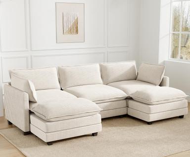 ROWHY 112” U‑Shaped Modular Cloud Couch