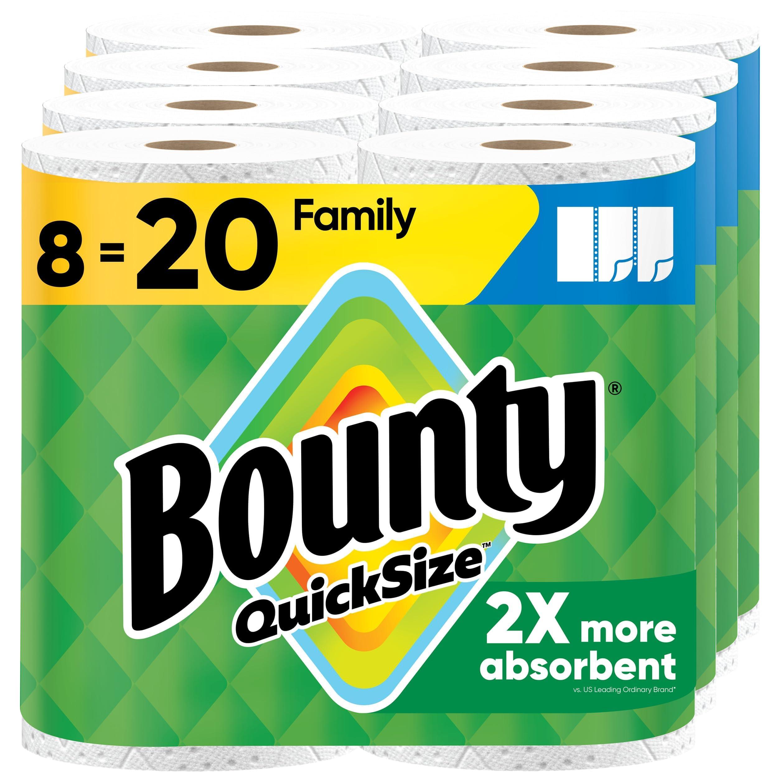 Bounty Quick Size Paper Towels roll on a white background