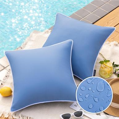 Phantoscope Outdoor Waterproof Pillow Covers Foggy Blue 2‑Pack | Mubboo