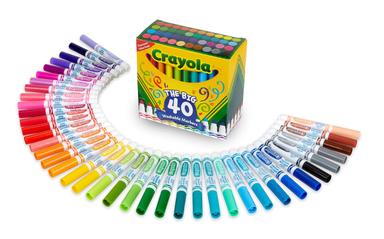 Crayola Ultra Clean Washable Markers (40ct), Broad Line Colored Markers