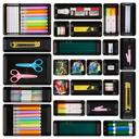 Vtopmart 25 PCS Office Desk Drawer Organizers Set, 4-Size Versatile Plastic Drawer Organizer Trays, Storage Bins for Desk Accessories Office Organizers and Storage, Bathroom, Makeup, Vanity, Black