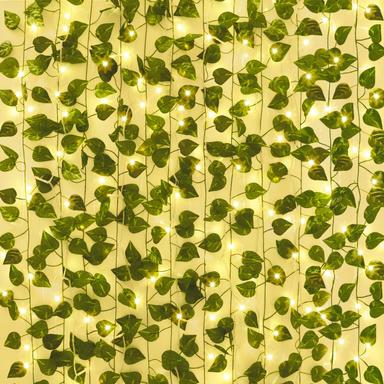 CEWOR 24 Pack 173ft Fake Ivy Vines with 200 LED String Lights