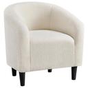Yaheetech Accent Barrel Chair, Boucle Fabric Club Chair, Furry Sherpa Elegant Armchair with Cozy Soft Padded, Suitable for Living Room Bedroom Reception Room Office, Ivory | Mubboo