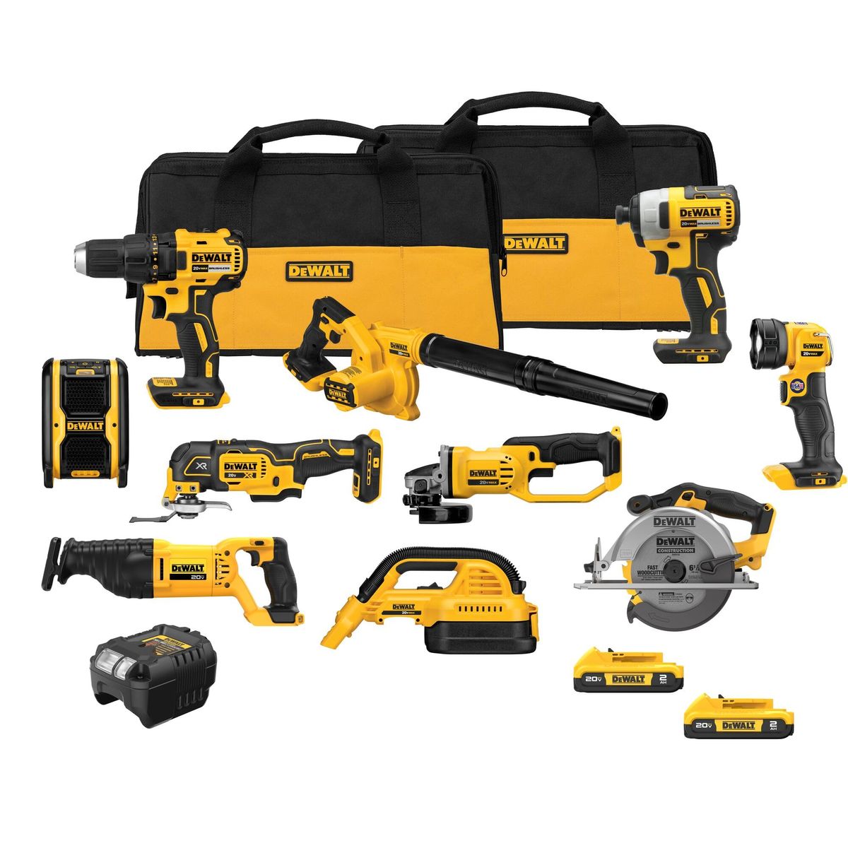 DEWALT 20V MAX 10-Tool Combo Kit with brushless tools