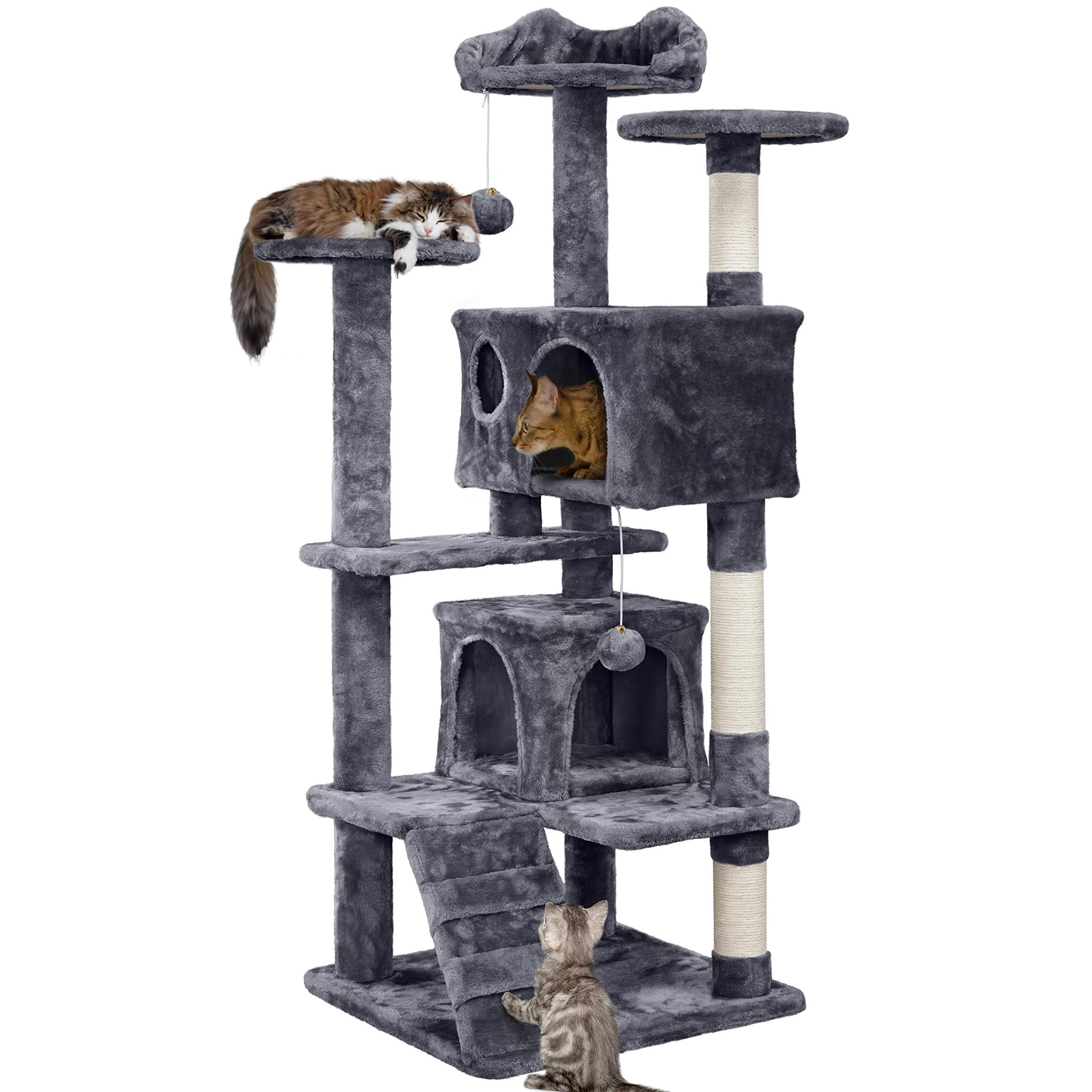 Yaheetech 54-inch cat tree with multiple levels and scratching posts