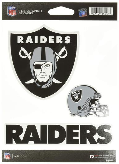 Rico Industries Las Vegas Raiders Triple Sticker Sheet