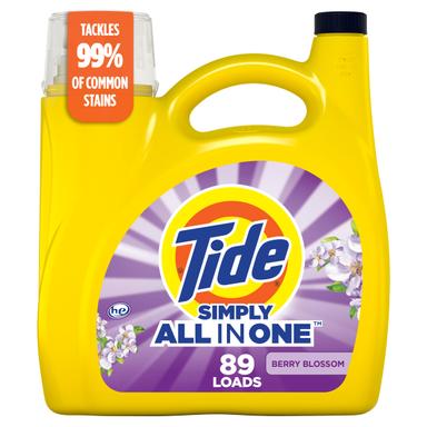 Tide Simply All-In-One Liquid, Berry Blossom, 89 Loads