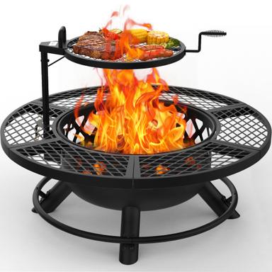 BALI OUTDOORS 40-inch Wood Fire Pit with Grill
