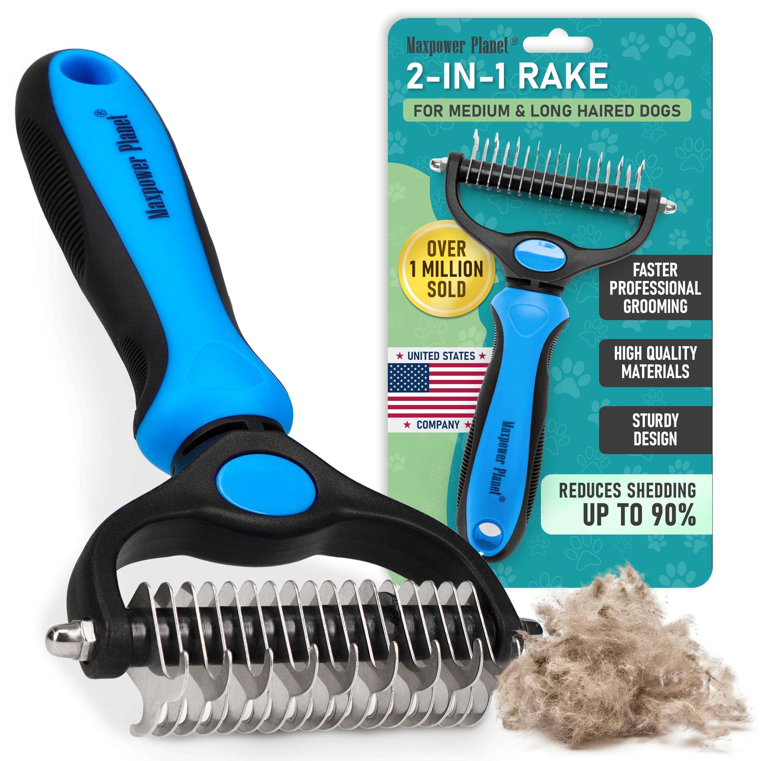 Maxpower Planet Pet Grooming Rake double-sided deshedding tool