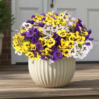 CEWOR 12 Bundles Artificial Flowers Outdoor Indoor, Fake Silk Pansy