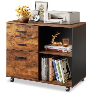 DEVAISE 3 Drawer Wood Lateral Filing Cabinet