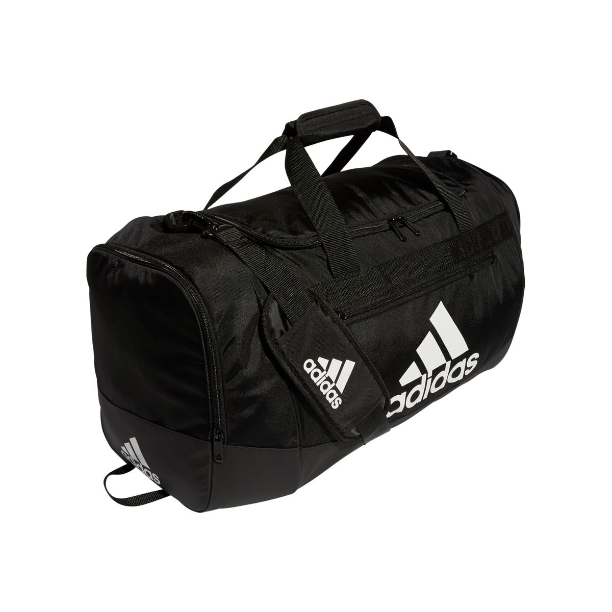 adidas Defender 4.0 Gym Duffel Bag in black and white