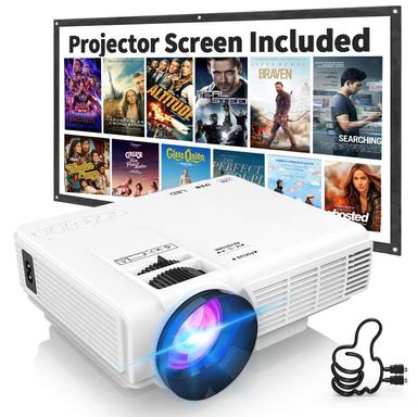 PANSEBA 1080P Mini Projector with Screen