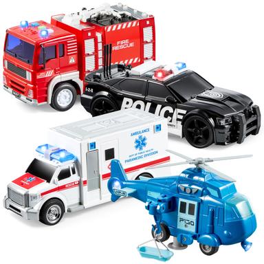 JOYIN 4 Pack Emergency Vehicles