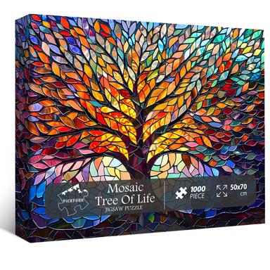 PICKFORU Stained Glass Tree of Life 1000‑Piece Puzzle